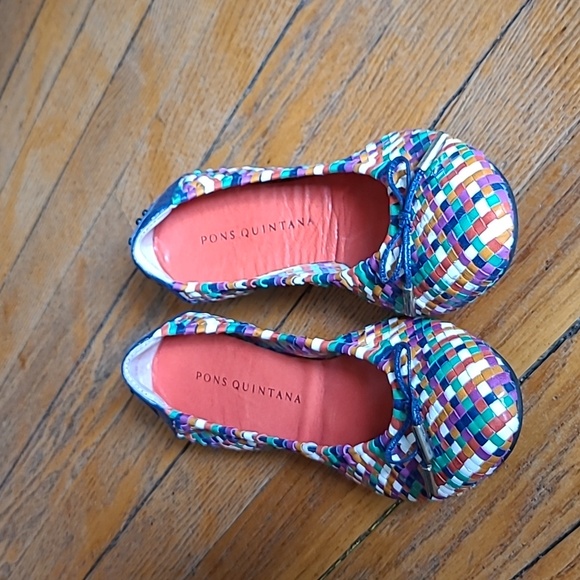 Women’s Pons Quintana Pilar Multicolor Braided Leather Flats Size EU 40 - Picture 5 of 7